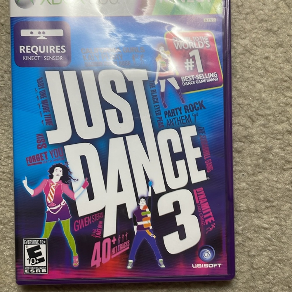 3/&20 Xbox 360 Kinect Video Game Just Dance 3 EUC Bundle 3 video games for $20!